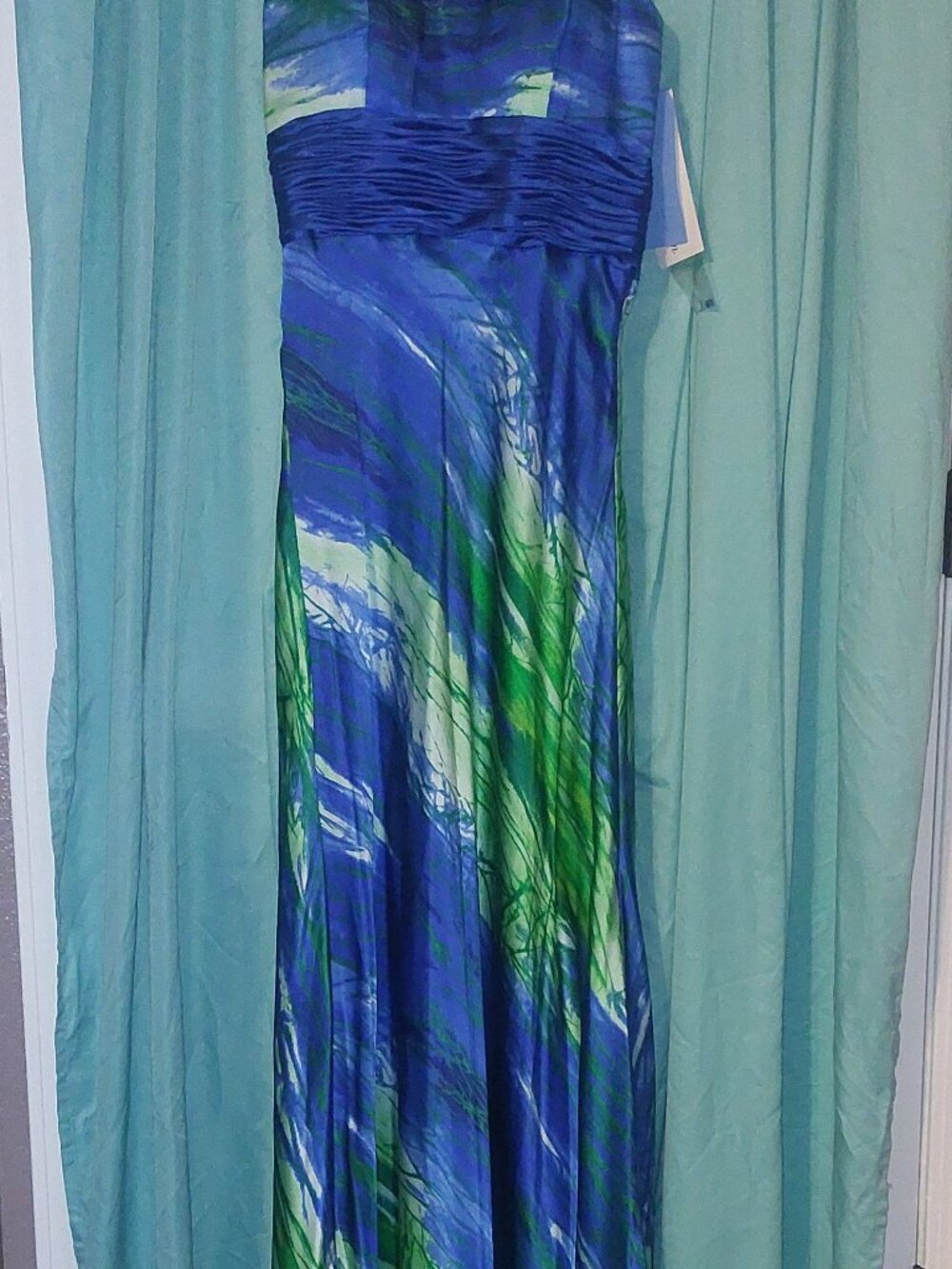 Princess Collection Strapless Watercolor Gown Size: 6
